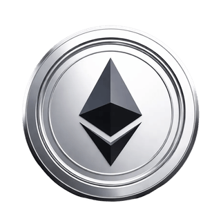 Jeton Ethereum (ETH) représenté par un élément graphique flottant